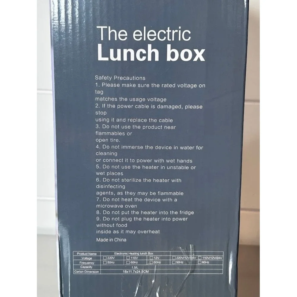 Charmdoo Electric Lunch Box Food Warmer‎ Portable Heated Container Gray Blue